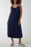 Crochet Sleeve Scoop Neck Midi Dress For Women  - Dropwear