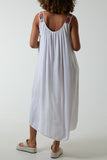 Crochet Sleeve Scoop Neck Midi Dress For Women  - Dropwear