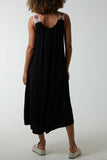 Crochet Sleeve Scoop Neck Midi Dress For Women  - Dropwear