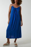 Navy Crochet Sleeve Scoop Neck Midi Dress For Women ONE SIZE - Dropwear