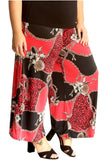 Red Leopard Chain Plus Size Red Leopard Chain Print Palazzo Trouser For Women 16-18 - Dropwear