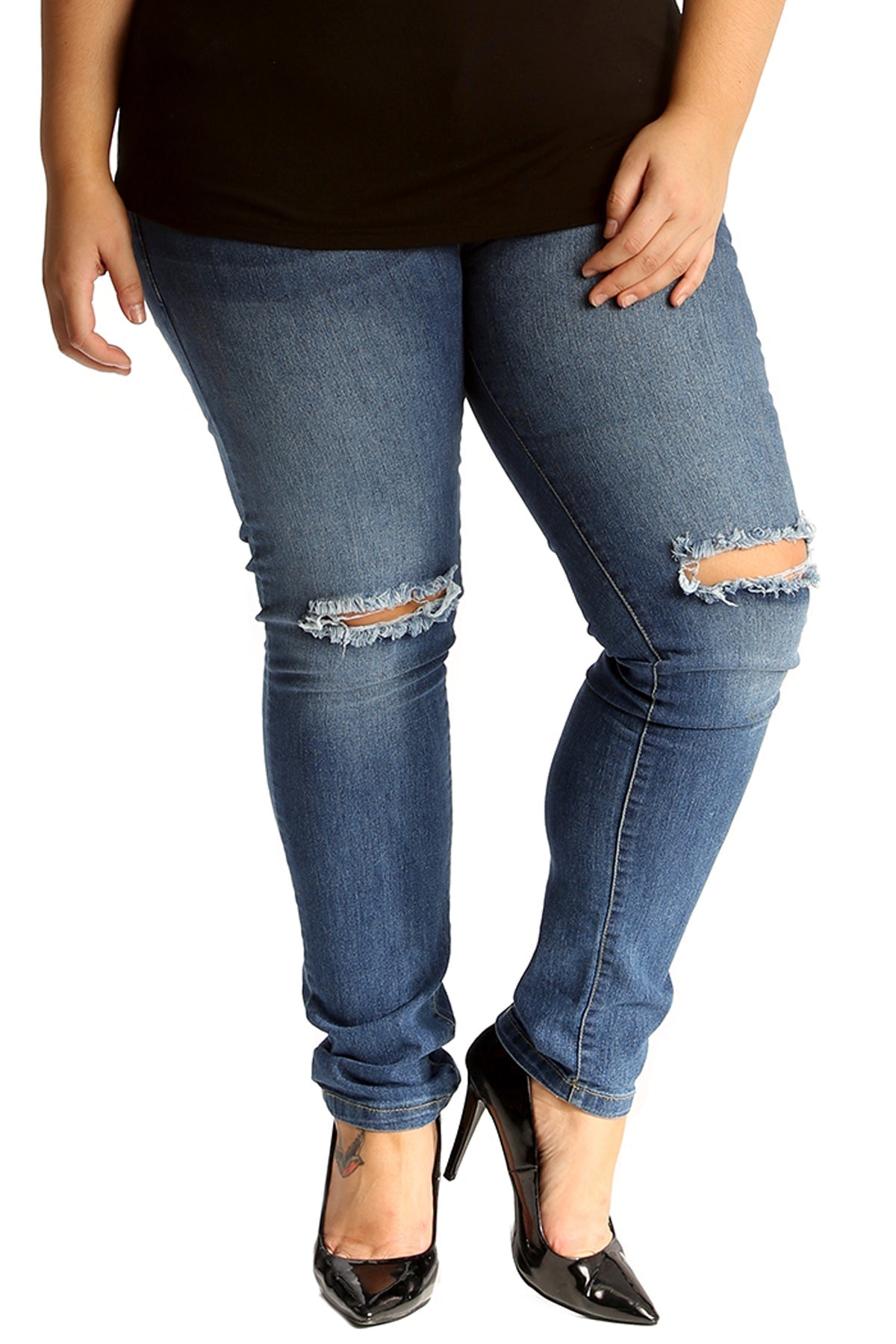 White Straight Leg Ripped Jeans For Women 14 - Dropwear