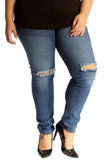 White Straight Leg Ripped Jeans For Women 14 - Dropwear