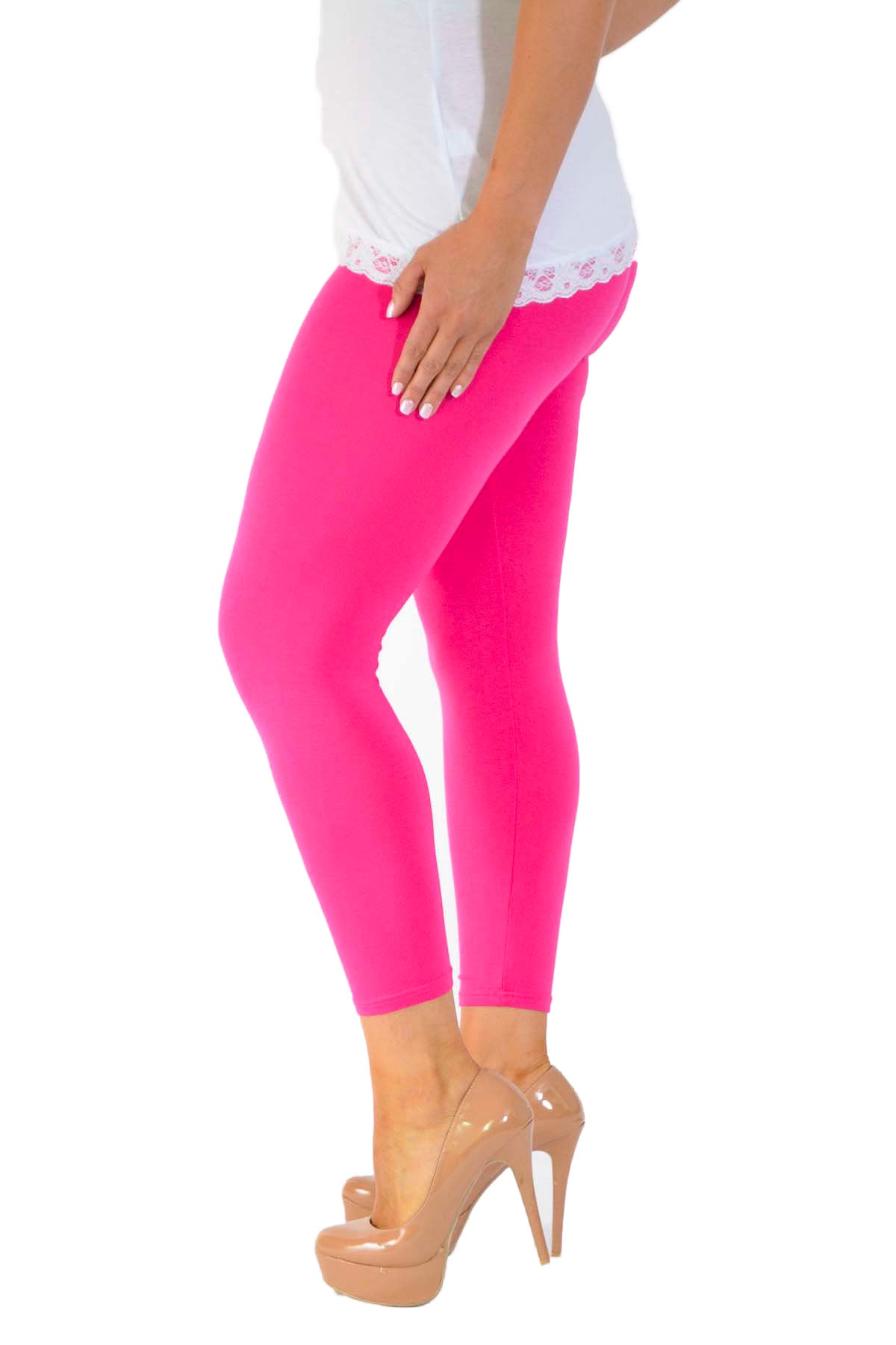 Mustard Plus Size Plain Long Leggings For Women 16-18 - Dropwear