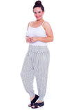 White Spot Plus Size Polka Dot Print Harem Trouser For Women 24-26 - Dropwear