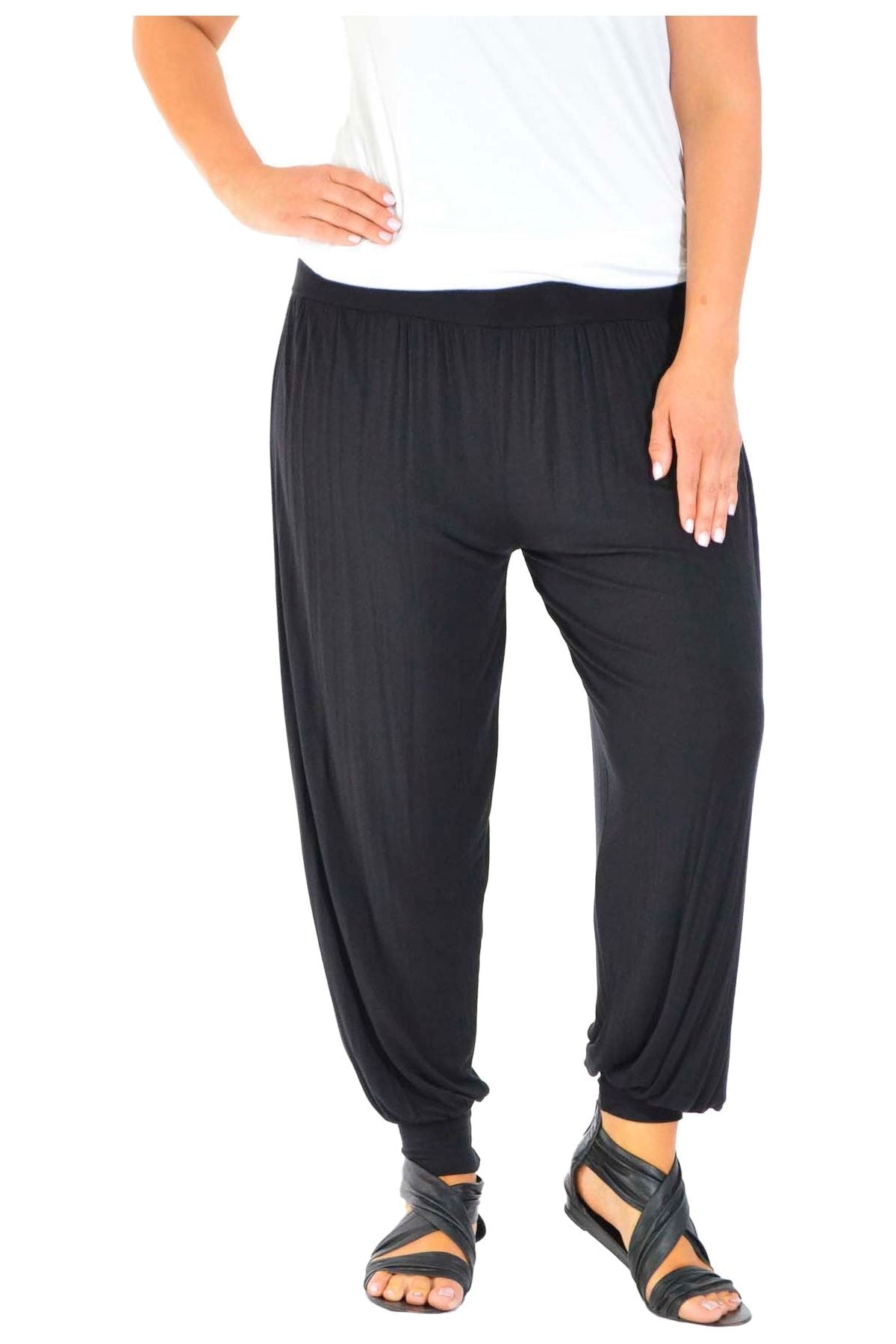 Mustard Plus Size Harem Trousers Full Length For Women 24-26 - Dropwear