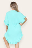 Pink OverSized Italian Gold Button Pleated Frill Ruffle Dress Top For Women ONE SIZE FIT (8-18) - Dropwear