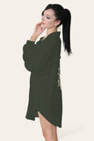 Fuchsia Oversized Long Sleeve Gold Sequin Eye ButtonÂ UpÂ Shirt For Women ONE SIZE (8-16) - Dropwear