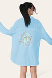 Oversized Long Sleeve Gold Sequin Eye ButtonÂ UpÂ Shirt For Women  - Dropwear