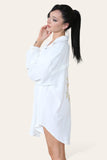 Baby Pink Oversized Long Sleeve Gold Sequin Eye ButtonÂ UpÂ Shirt For Women ONE SIZE (8-16) - Dropwear