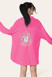 Jade Green Oversized Long Sleeve Gold Sequin Eye ButtonÂ UpÂ Shirt For Women ONE SIZE (8-16) - Dropwear