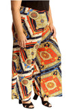 Red Plus Size Baroque Paisley Print Palazzo Trouser For Women 20-22 - Dropwear
