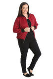 Brown Plain Bomber Jacket Sleeve Top For Women 18 - Dropwear