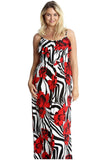 Blue Plus Size Tank Top Floral Maxi Dress For Women 20 - Dropwear