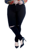 Blue Straight Leg Ripped Jeans For Women 20 - Dropwear