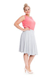 Black Flared Elastic Waist Skater Skirt For Women 26-28 - Dropwear