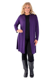 Purple Plus Size Long Sleeve Spike Maxi Cardigan For Women 20-22 - Dropwear