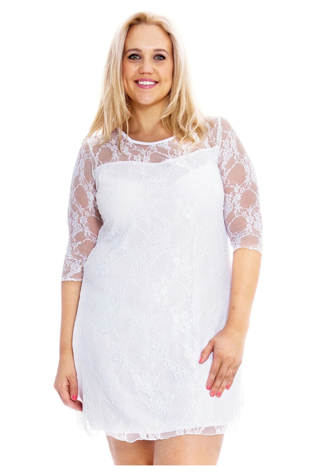 Lace Lined 3/4 Knee Length Dress For Women  - Dropwear