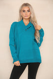 Black V Neck Cable Knitted Jumper For Women 20 - Dropwear