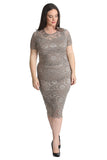 Black Lace Lined Short Bodycon Midi Dress For Women 26-28 - Dropwear