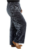 Wine Velour Velvet Wide Flared Leg Pocket Palazzo For Women 8-10 - Dropwear