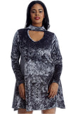 Plus Size Plain Velvet Swing Top For Women  - Dropwear