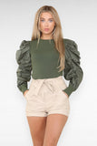 Black PU Faux Leather Belted Wet Look Shorts With Strap For Women S - Dropwear