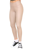 PU Fleece Line High Waisted Wet Look Faux Leather Legging For Women  - Dropwear