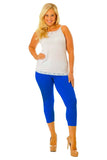 Cerise Plus Size 3/4 Length Cropped Leggings For Women 24-26 - Dropwear