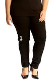Blue Silver Sequin Patched Ripped Jeans For Women 14 - Dropwear