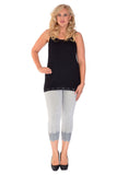 Dark Brown Scallop Edge Sequin Leggings For Women 12-14 - Dropwear