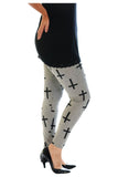 Silver Cross Plus Size Silver Cross Print Stretchy Leggings For Women 16-18 - Dropwear