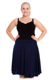 Turquoise Flared Elastic Waist Skater Skirt For Women 18 - Dropwear