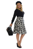 Royal Blue Tartan Flared Elastic Waist Skater Skirt For Women 18 - Dropwear