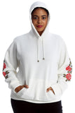 Light Grey Embroidered Pouch Pocket Sweatshirt For Women 20-22 - Dropwear