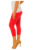 Purple Plus Size 3/4 Length Cropped Leggings For Women 20-22 - Dropwear