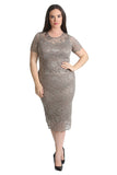 Black Lace Lined Short Bodycon Midi Dress For Women 30-32 - Dropwear