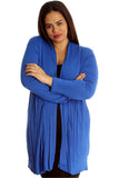 Plus Size Lace Back Open Pleated Cardigan For Women  - Dropwear