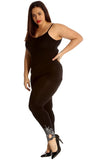 Light Grey Plus Size Sequin Stretch Leggings For Women 16-18 - Dropwear