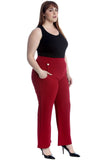 Stone Plus Button Embellished Pocket Palazzo Trousers For Women 22-24 - Dropwear