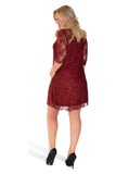 Cream Lace Lined 3/4 Knee Length Dress For Women 26-28 - Dropwear