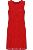 Floral Lace Sequin Ladies Sleeveless Party Dress For Women  - Dropwear