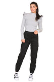 Ribbed Knit Gold Button Detail Jumper with Frill For Women  - Dropwear