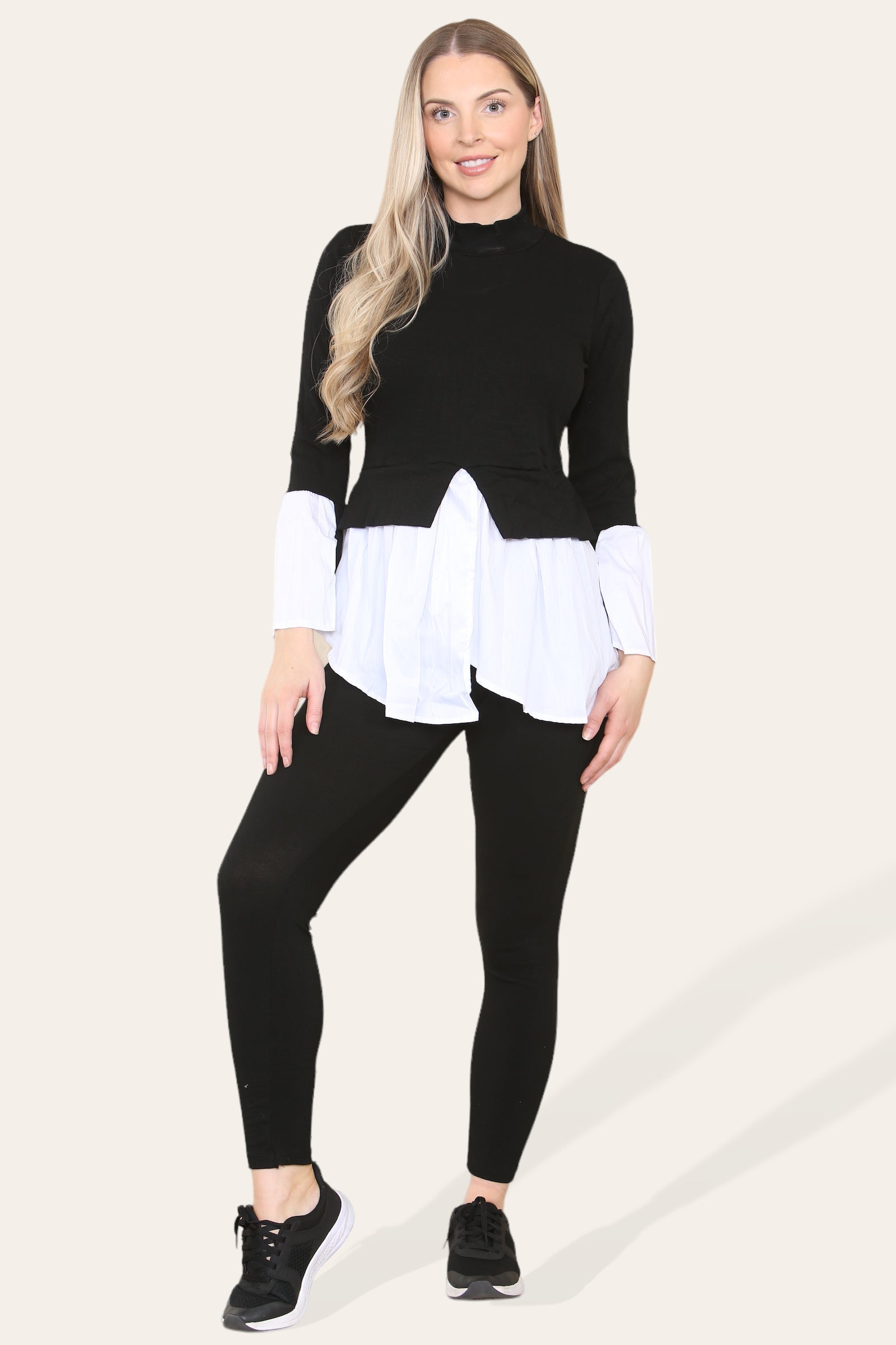 Grey Ribbed Lounge Wear Flared Shirt and Leggings Co-Ord Set For Women 45942 - Dropwear