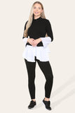 Black Ribbed Lounge Wear Flared Shirt and Leggings Co-Ord Set For Women 45942 - Dropwear