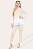 Ribbed Lounge Wear Flared Shirt and Leggings Co-Ord Set For Women  - Dropwear
