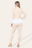 Dusty Pink Ribbed Lounge Wear Flared Shirt and Leggings Co-Ord Set For Women 45942 - Dropwear