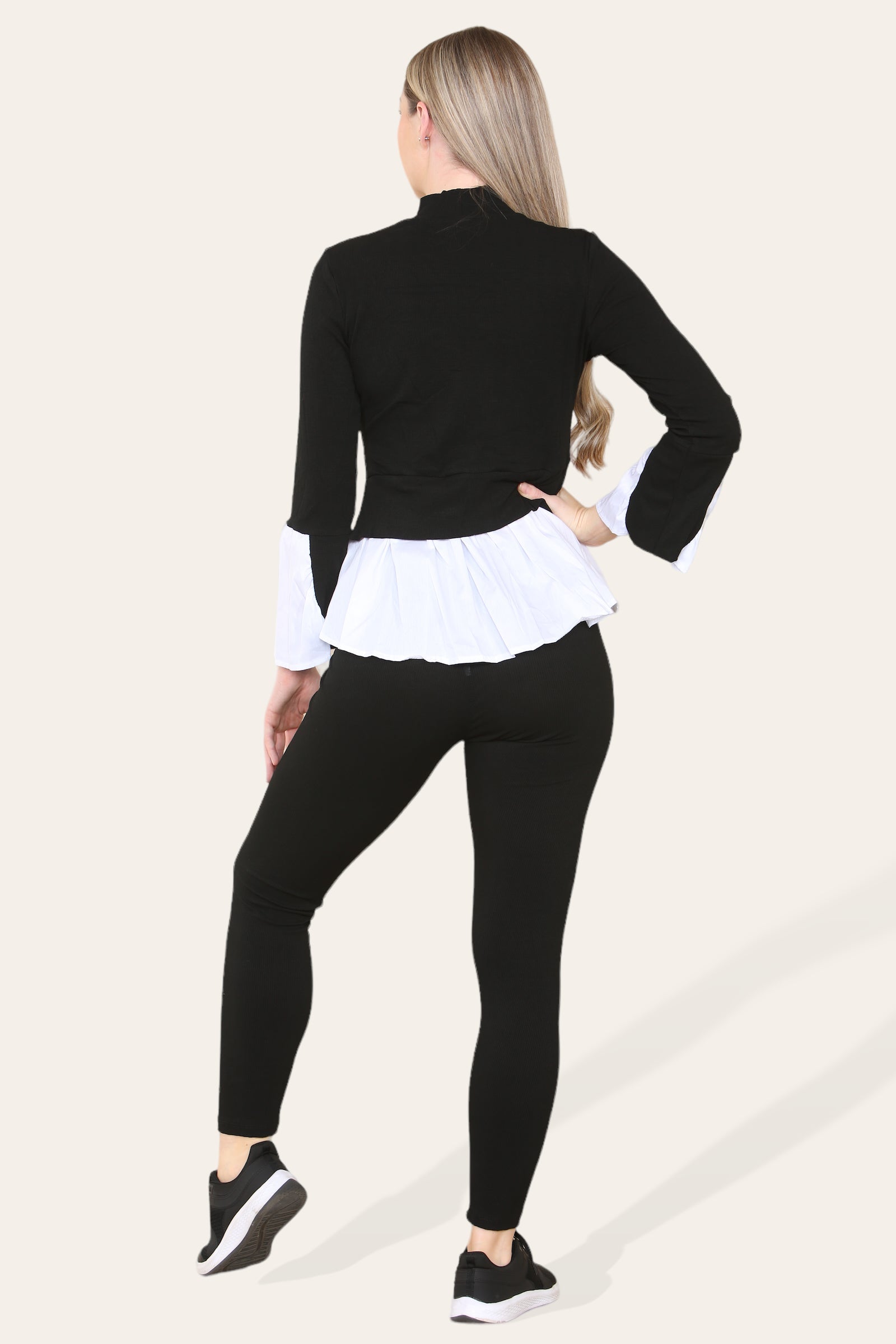 Ribbed Lounge Wear Flared Shirt and Leggings Co-Ord Set For Women  - Dropwear