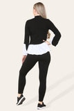 Ribbed Lounge Wear Flared Shirt and Leggings Co-Ord Set For Women  - Dropwear