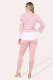 Black Ribbed Lounge Wear Flared Shirt and Leggings Co-Ord Set For Women 45816 - Dropwear